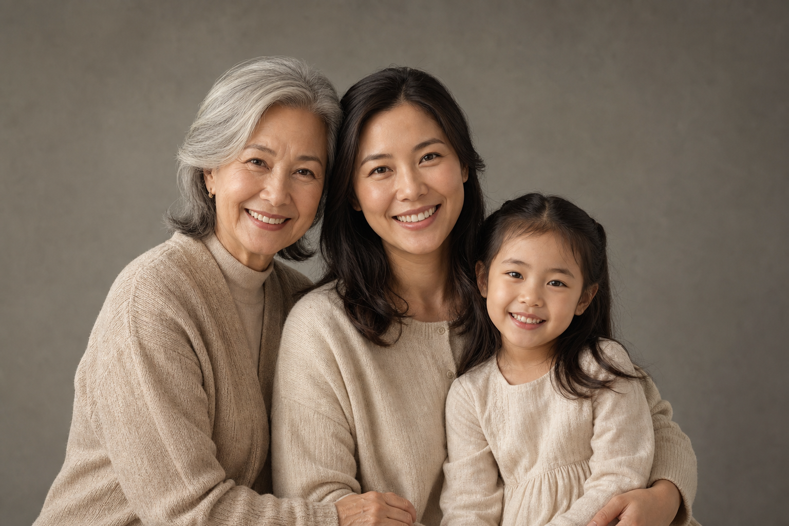 Foto di famiglia in stile classico realizzata in studio a Merano